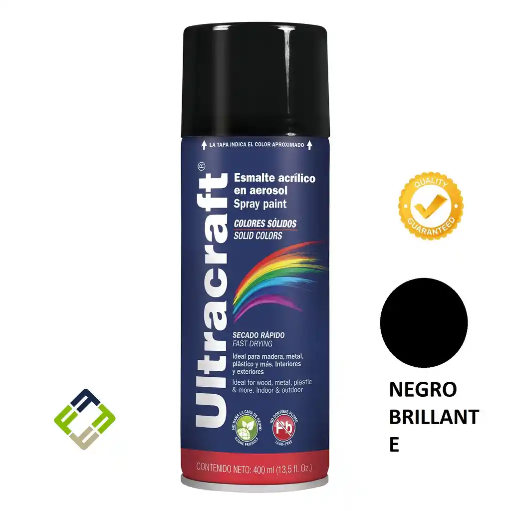 Pintura En Aerosol Negro Brillante Ultracraft 40021