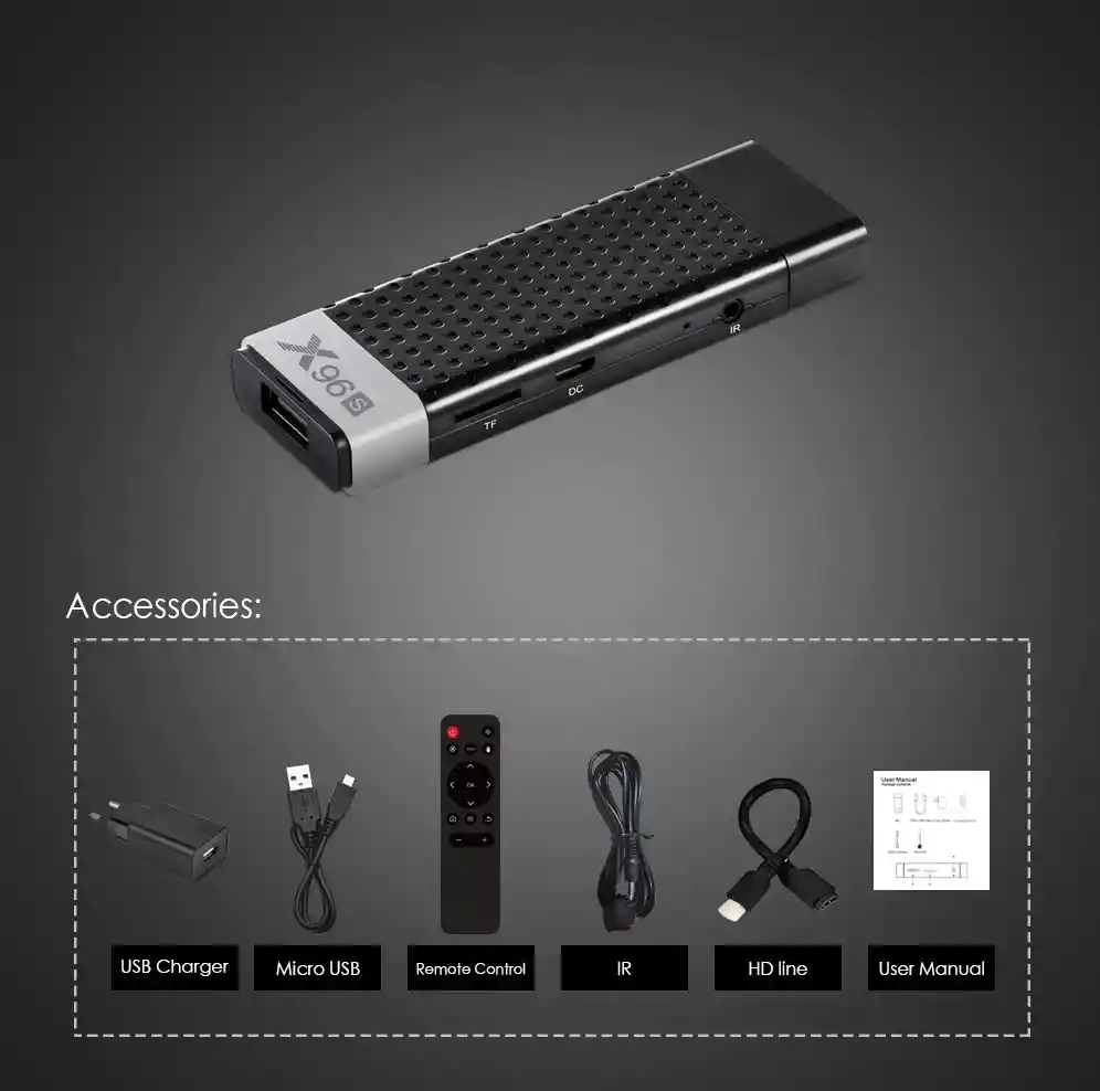 Smart Tv Box 4 + 32gb 4k Bluetooth 4.2 Receptores De Reproductor Multimedia Quad Core X96s