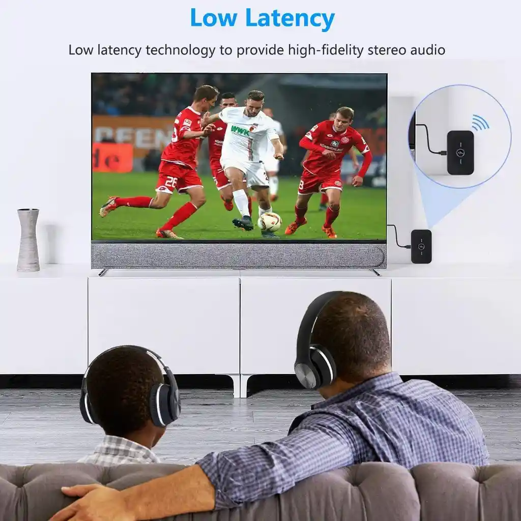 Transmisor Receptor Bluetooth 5.0 Audio Inalámbrico 2 En 1 Música Televisor Equipo