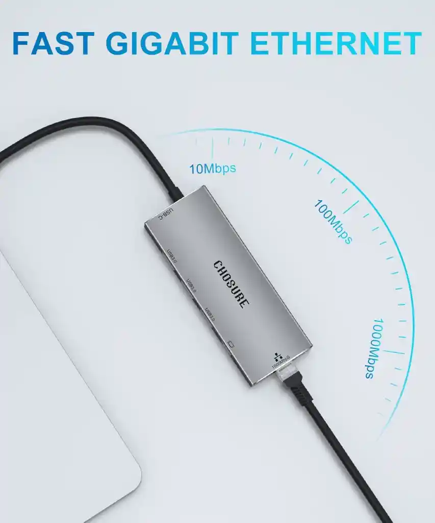Adaptador Hub Usb Tipo C Otg A Ethernet Rj45 Lan
