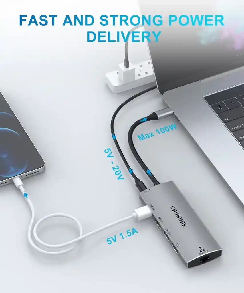 Adaptador Hub Usb Tipo C Otg A Ethernet Rj45 Lan