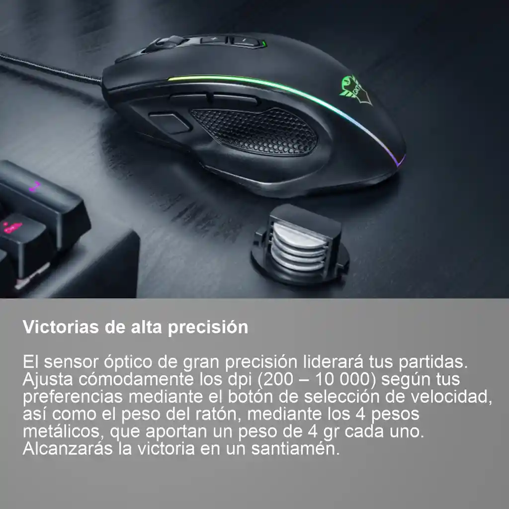 Mouse Gamer Rgb Trust Gxt 165 Celox 10000 Dpi / 8 Botones