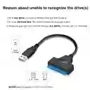 Cable Adaptador Disco Duro 2.5 Hdd Ssd Sata A Usb 3.0 Transferencia Datos