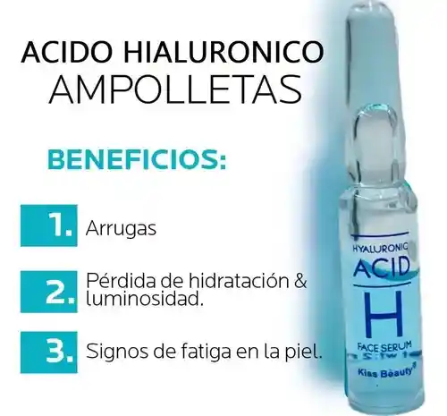 12 Ampollas De Acido Hialuronico 2 Ml + Aplicador Kiss Beauty