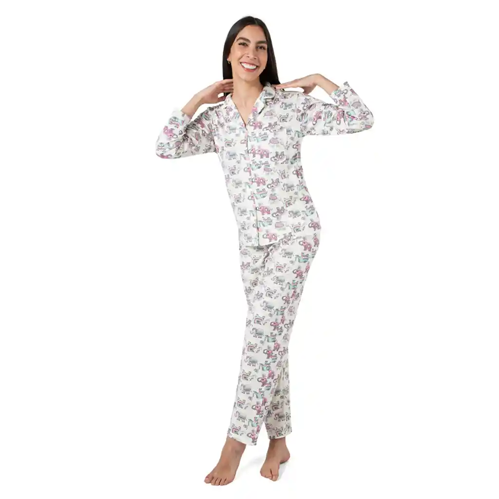 Pijama Mujer Lucia Verde Pastel Talla L