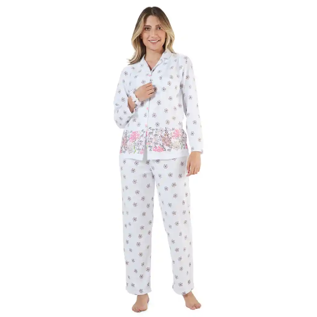 Pijama Mujer Lucia Estampada Blanco Talla Xl