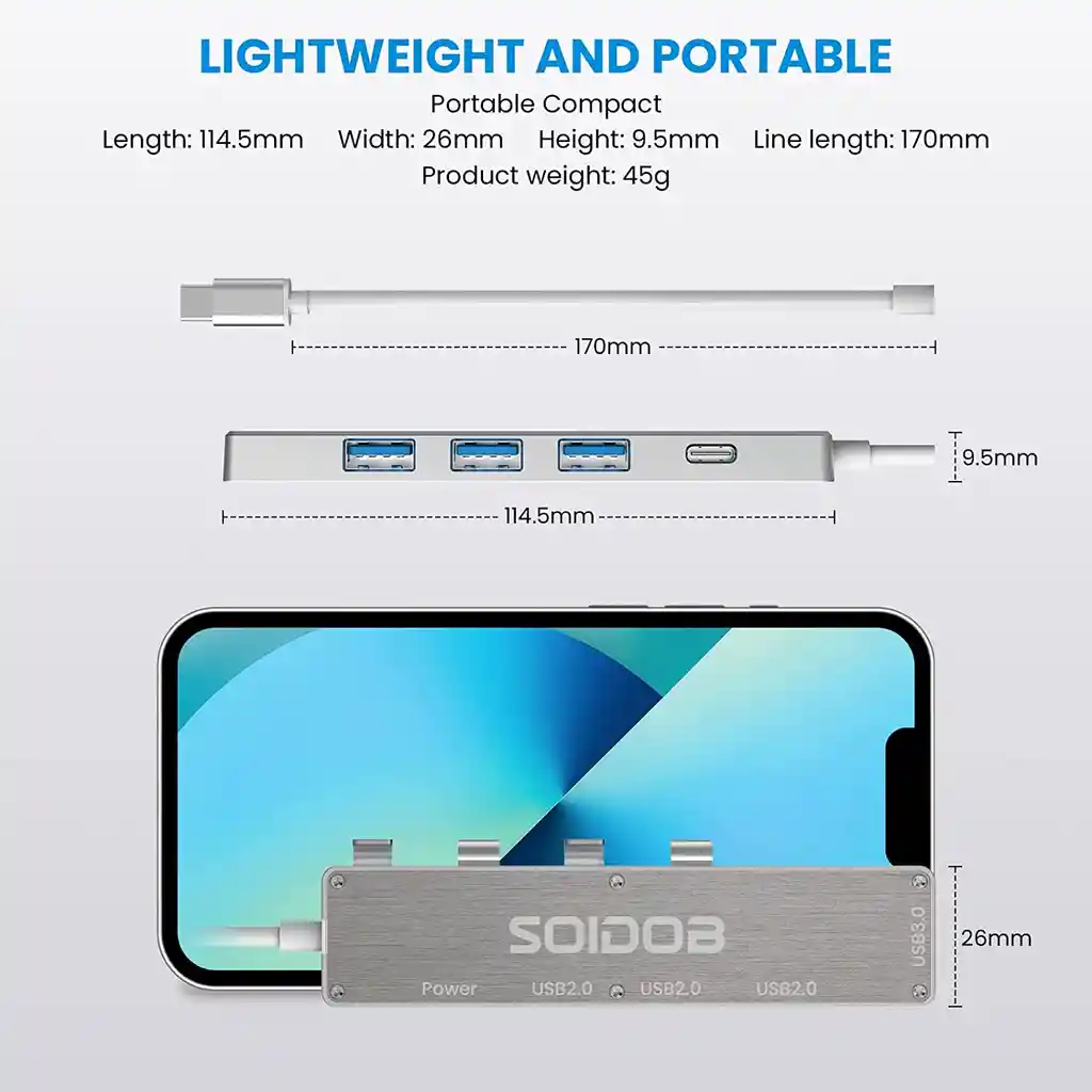 Adaptador Hub Usb C 3 Para Macbook Pro 3.0 Premium 4 En 1