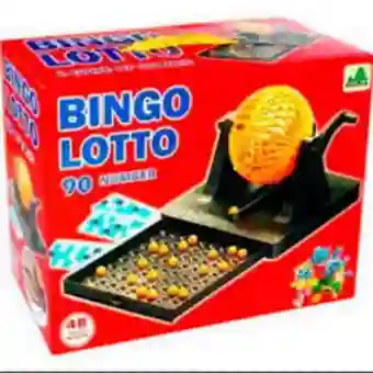 Juego Bingo Lotto Balotera Mini Fichas + 75 Bola + Cartones