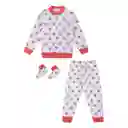 Pijama Térmica 3 Piezas Estampado Niña Coral Oscuro Talla 01