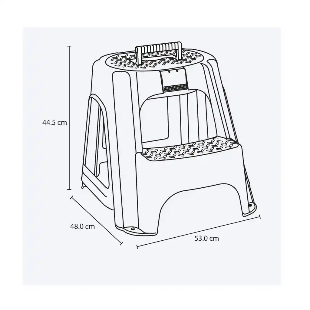 Silla Escalera 2 Pisos Con Tapa Para Guardar Herramienta