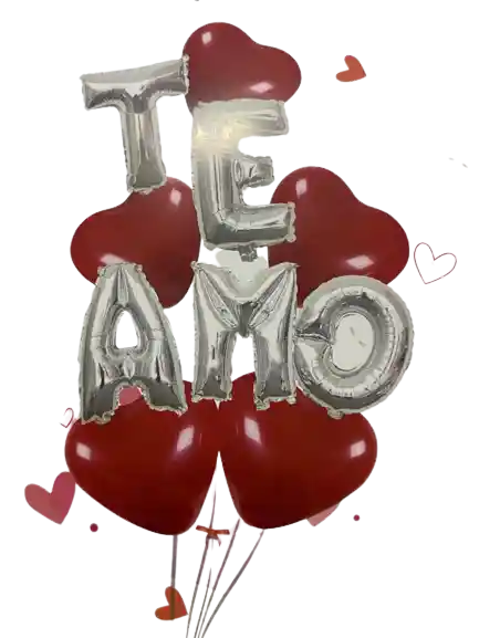 Globos Te Amo Y Corazones Set