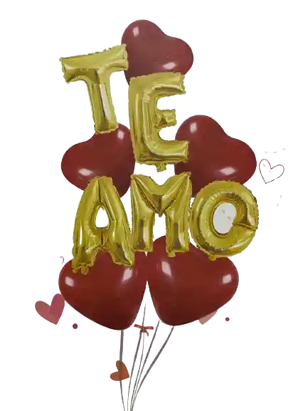 Globos Te Amo Y Corazones Set