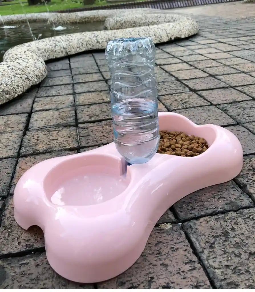 Comedero Para Mascotas Con Dispensador De Agua Automático 30cm