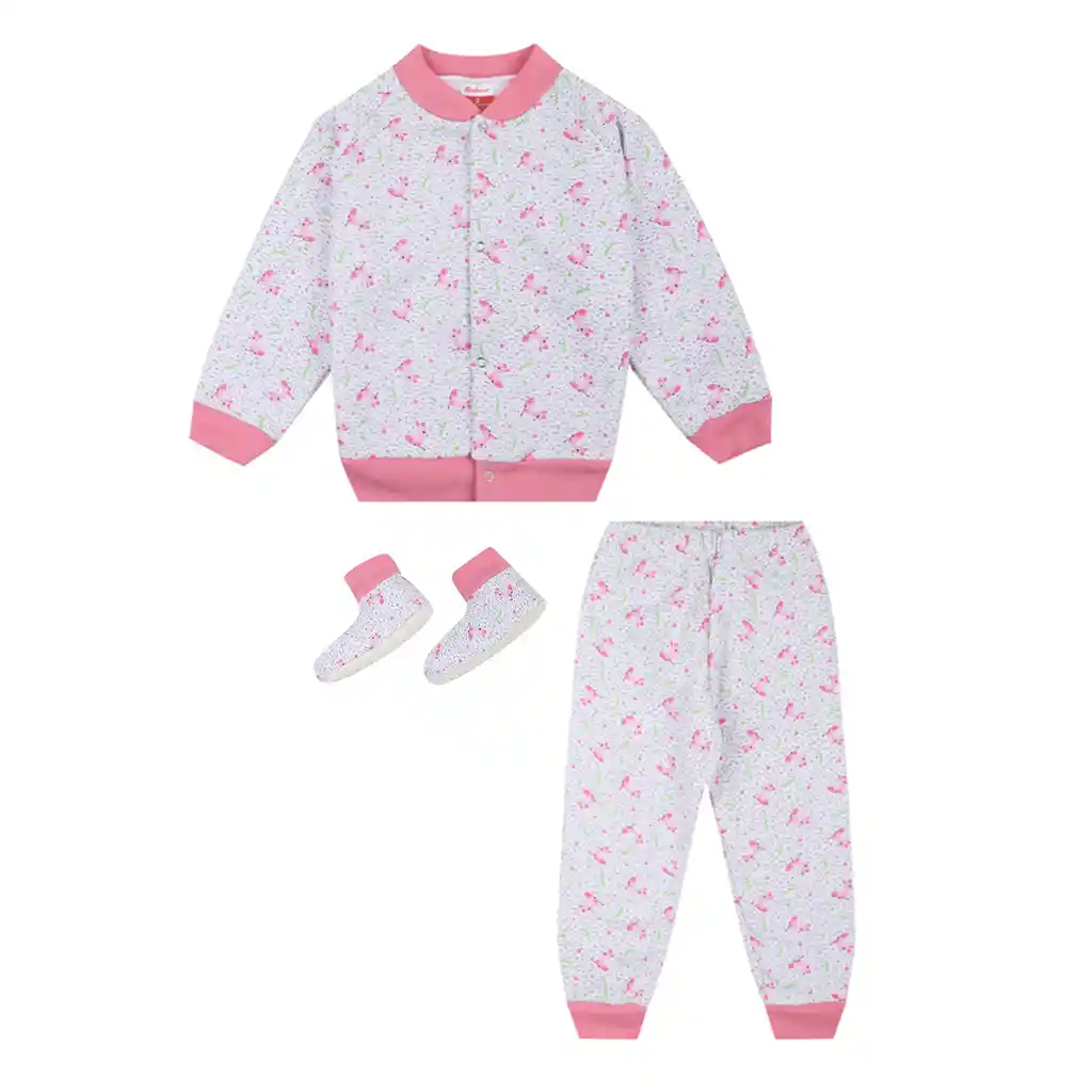 Pijama Térmica 3 Piezas Estampado Niña Lavanda Talla 06