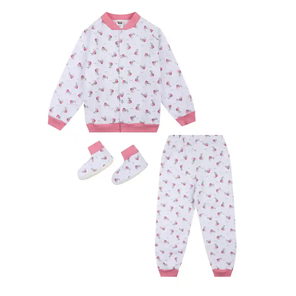 Pijama Térmica 3 Piezas Estampado Niña Magenta Talla 08