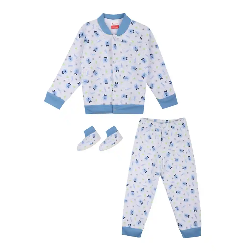 Pijama Térmica 3 Piezas Estampado Niño Talla 01