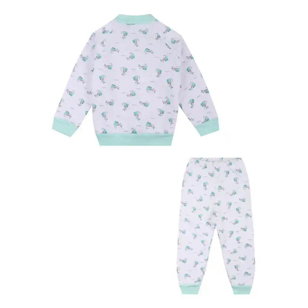 Pijama Térmica 3 Piezas Estampado Niño Verde Menta Medio Talla 01