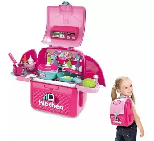 Set De Cocina Maleta Chef Portatil Niña Juguete 40cm