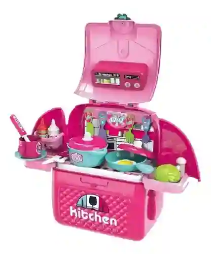 Set De Cocina Maleta Chef Portatil Niña Juguete 40cm