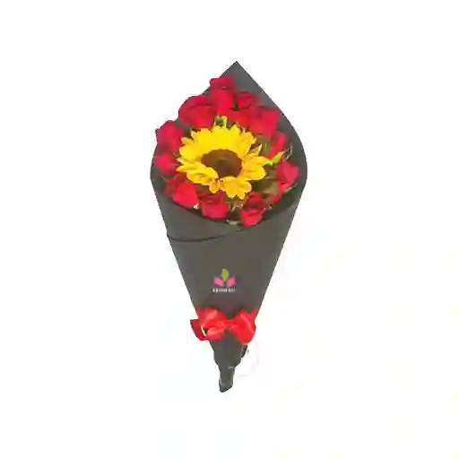 Bouquet De Rosas Y Girasol