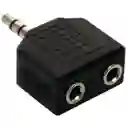 Adaptador Para 2 Audífonos | Plug 3,5 Mm A 2 Jacks 3,5 Mm, Estéreo
