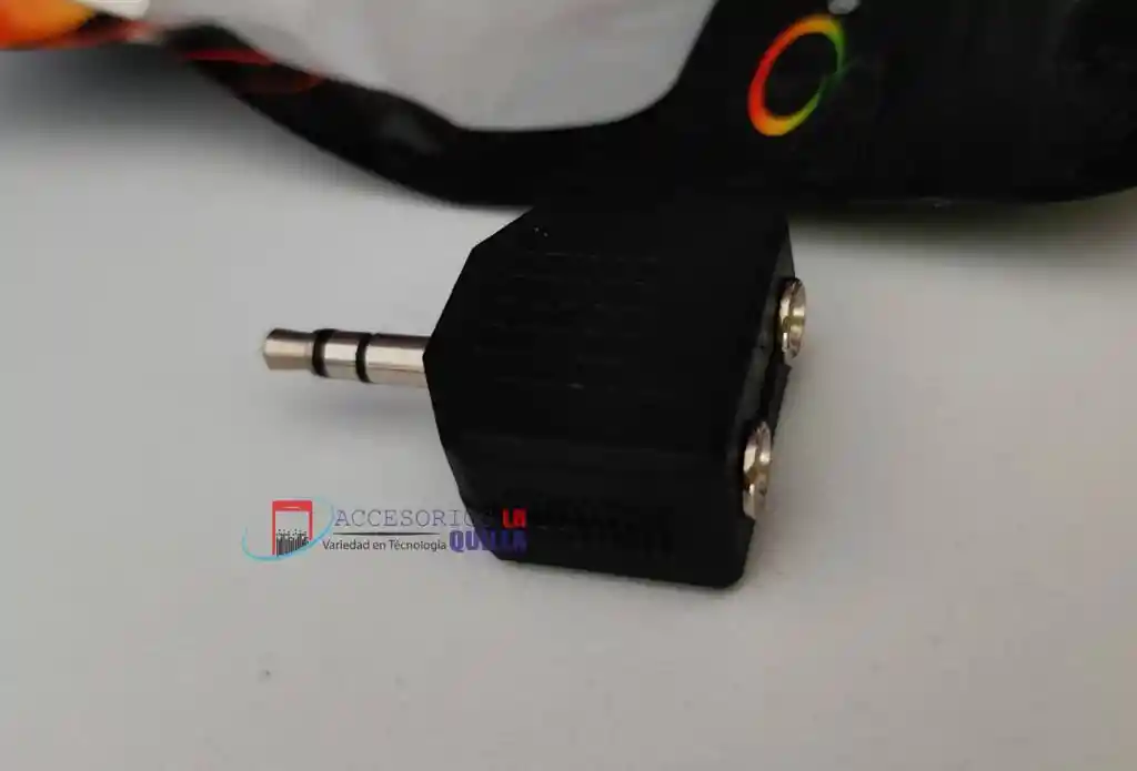 Adaptador Para 2 Audífonos | Plug 3,5 Mm A 2 Jacks 3,5 Mm, Estéreo