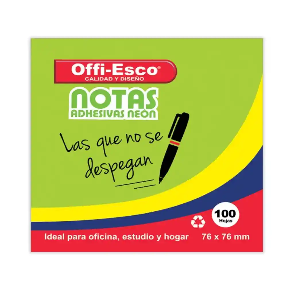 Taco Notas Adhesivas 75mm X 75mm X 100 Hojas