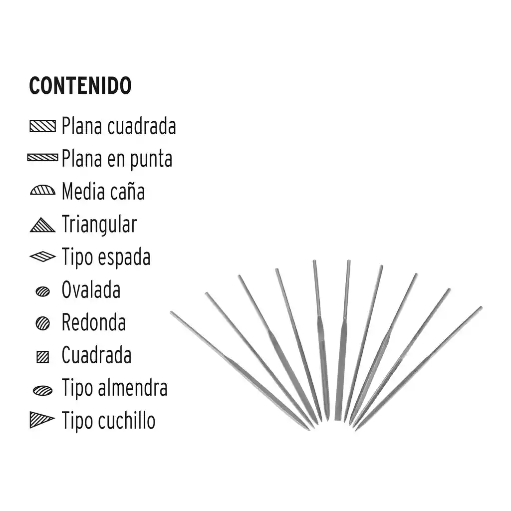 Juego De 10 Limas Para Joyero, Truper