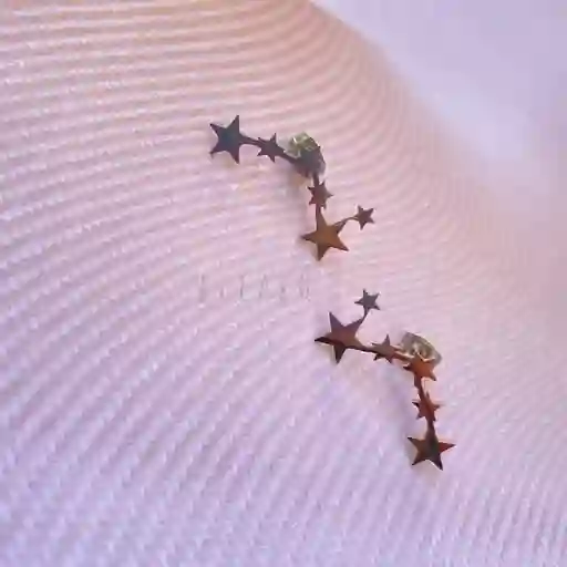 Aretes 7 Estrellas Plateado