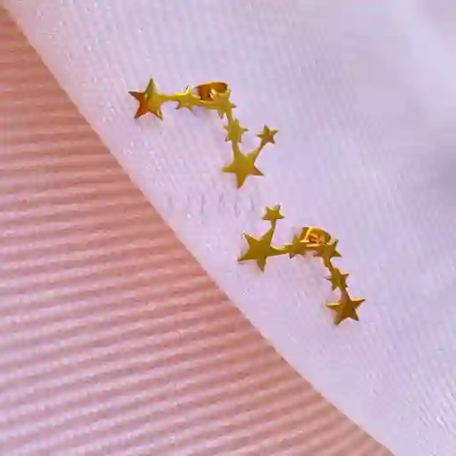 Aretes 7 Estrellas Dorado