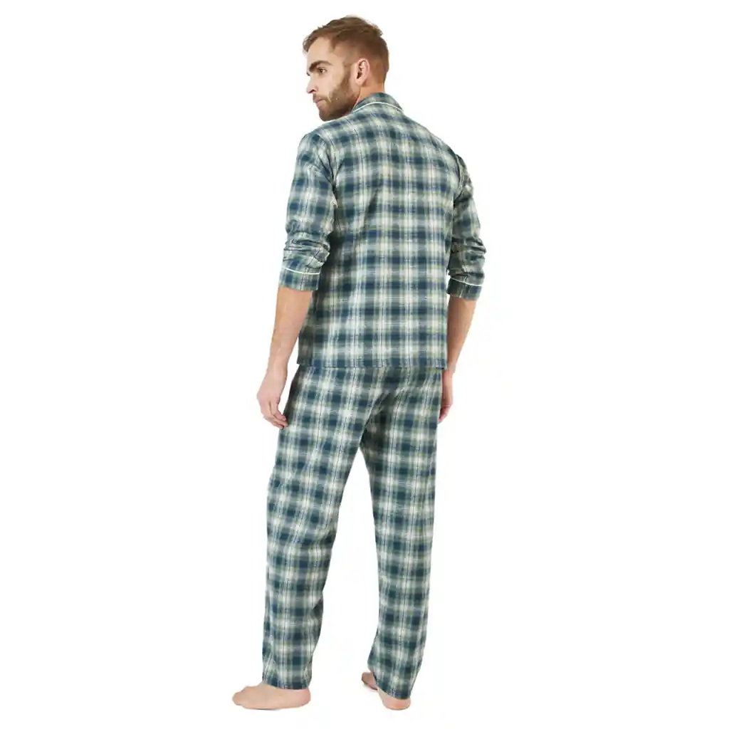 Pijama Hombre Leñadora Verde Militar Talla Xs