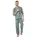 Pijama Hombre Leñadora Verde Militar Talla Xs