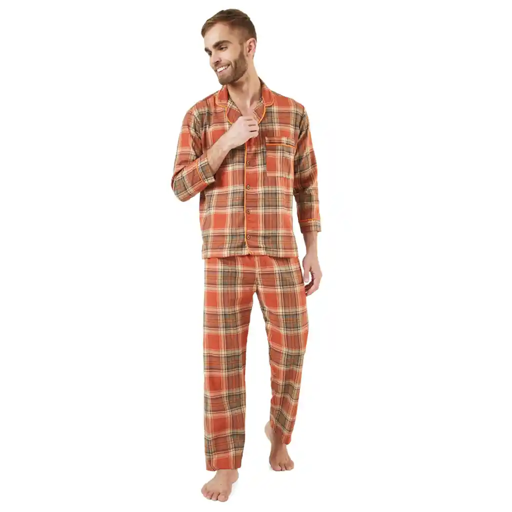 Pijama Hombre Leñadora Naranja Talla M