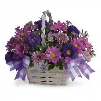 Canasta De Flores Moradas