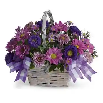 Canasta De Flores Moradas