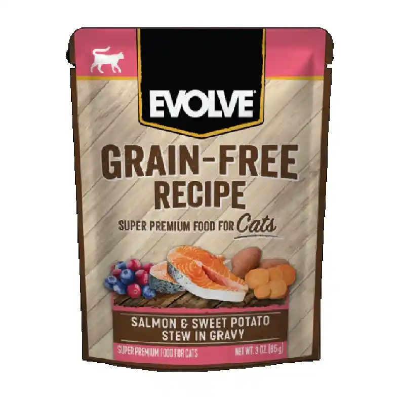 Evolve Pouchgato Grain Free Salmon & Papa Dulce X 85Gr