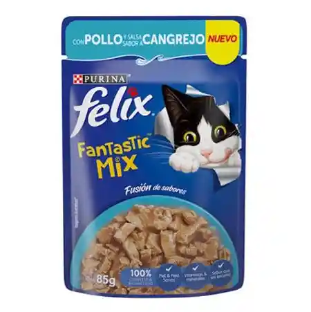 Felix Pouchfantastic Mix Pollo / Cangrejo X 85Gr