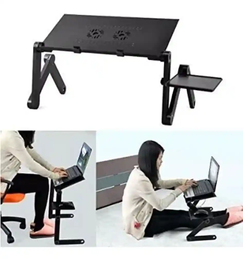 Mesa Portátil Para Computador Base Plegable Dos Ventiladores
