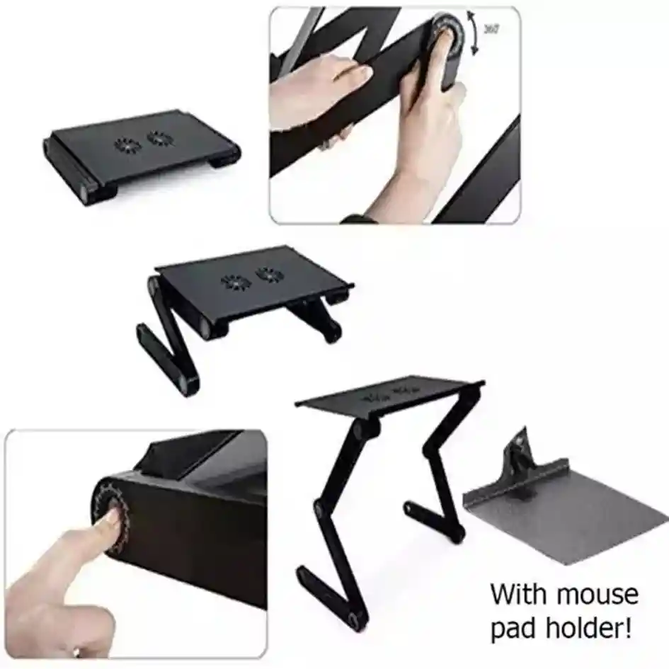 Mesa Portátil Para Computador Base Plegable Dos Ventiladores