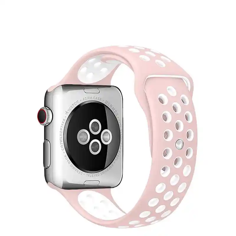 Manilla Nike Apple Watch | Smartwatch 42mm/44mm/45mm/49mm *rosa Con Blanco*