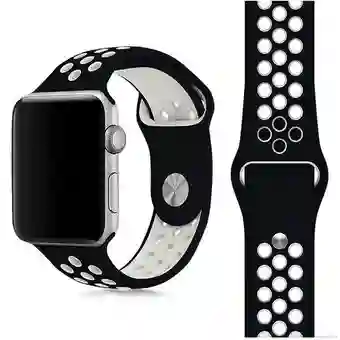 Manilla Nike Apple Watch | Smartwatch 42mm/44mm/45mm/49mm *negro Con Blanco*