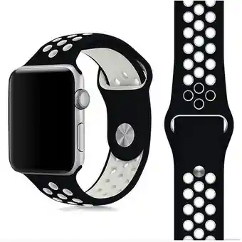 Manilla Nike Apple Watch | Smartwatch 42mm/44mm/45mm/49mm *negro Con Blanco*