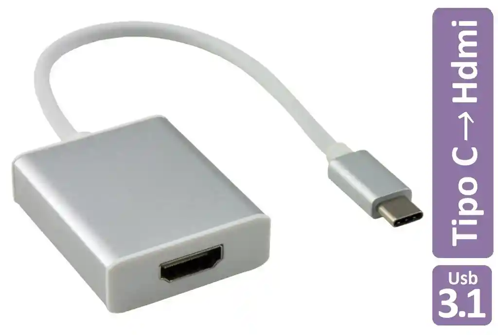 Adaptador Tipo C A Hdmi Cable Convertidor Usb 3.1 Mac Computador Pc
