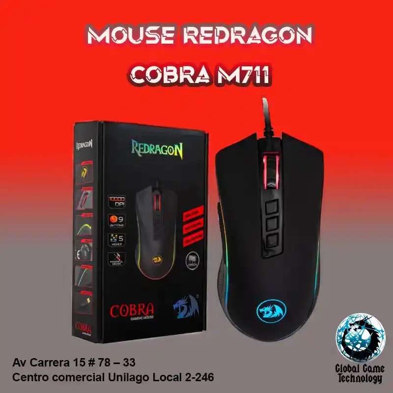 Mouse Redragon Cobra M711 / 10.000 Dpi / 8 Botones