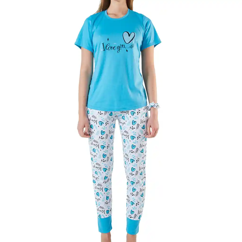 Pijama Mujer Hanna Turquesa Talla S