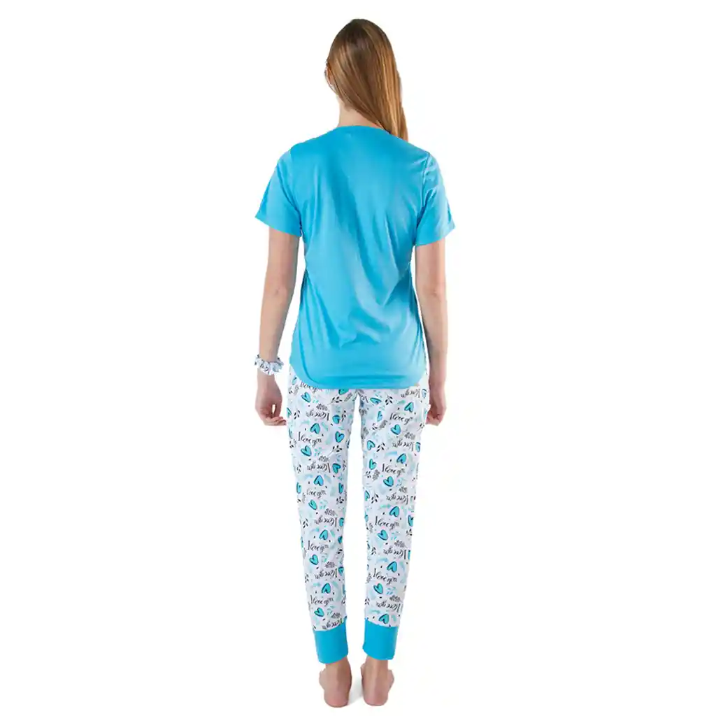 Pijama Mujer Hanna Turquesa Talla S