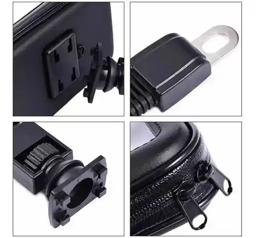 Soporte Estuche Holder Porta Celular Moto Para Espejo Retrovisor