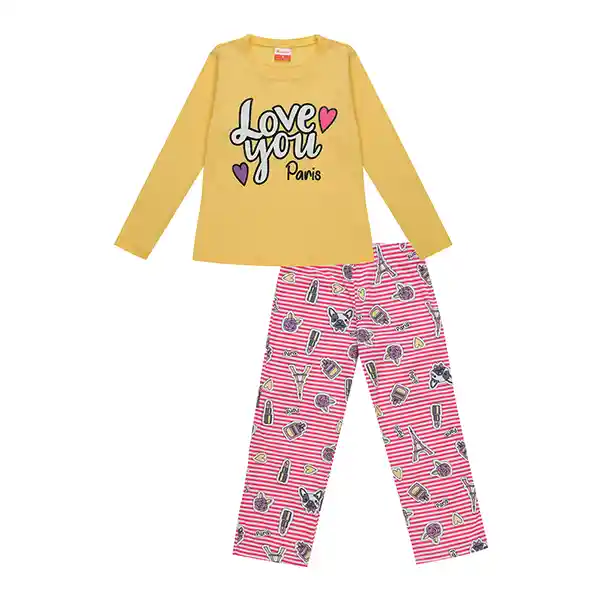 Pijama Niña Anita Amarillo Talla 02