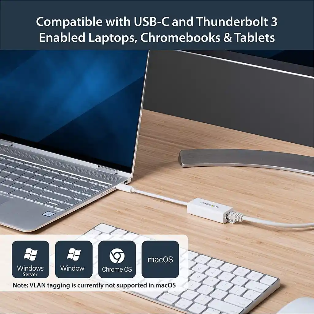 Adaptador Usb Tipo C A Rj45 Cable Wifi Ethernet Red Lan Internet Computador Mac