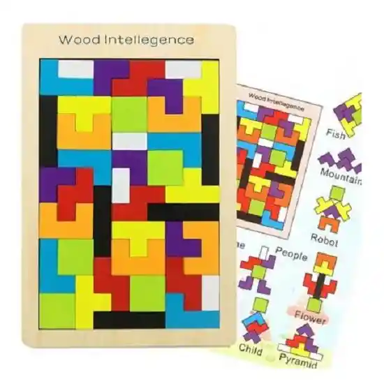 Rompecabezas Tetris Puzzle Juego De Madera Ref. Dm557